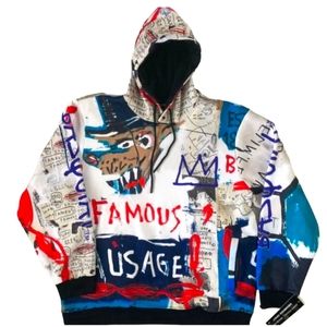 NWT Members Only Jean Michel Basquiat Hooded Pullover Sweatshirt - LARGE